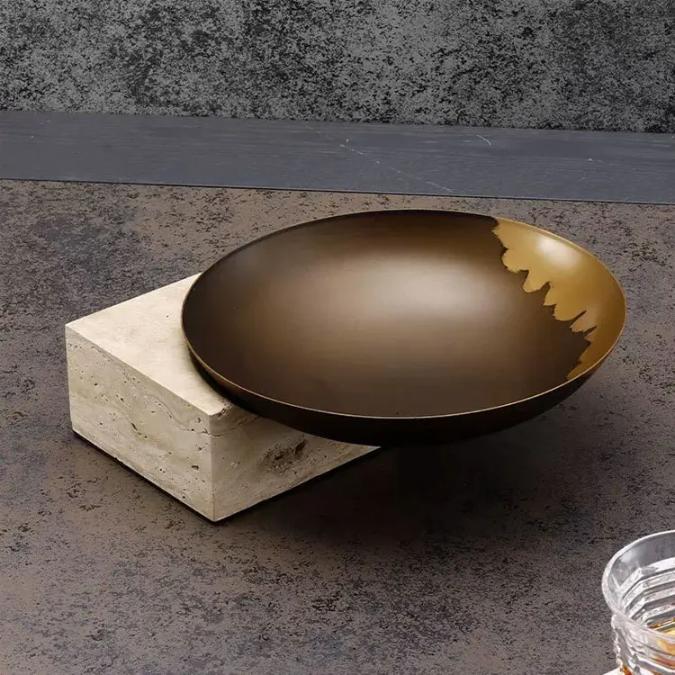 

Modern light luxury desktop storage fruit plate ornament Chinese home decoration living room storage