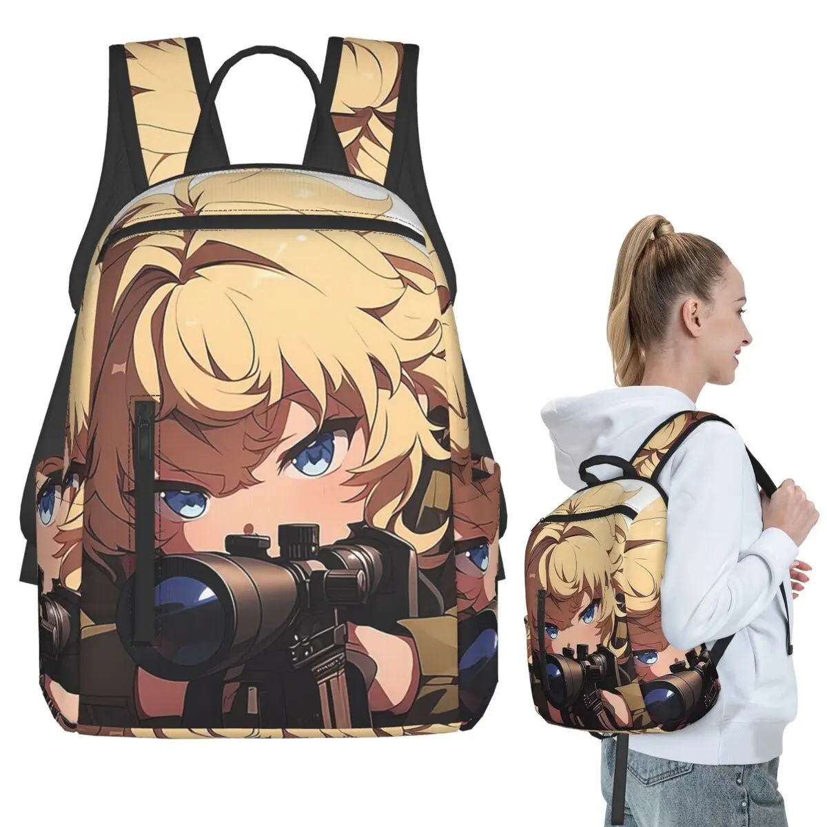Saga Of Tanya The Evil Anime Backpack Student BookBag Children School Bag Computer Shoulder Bags Boys Girls