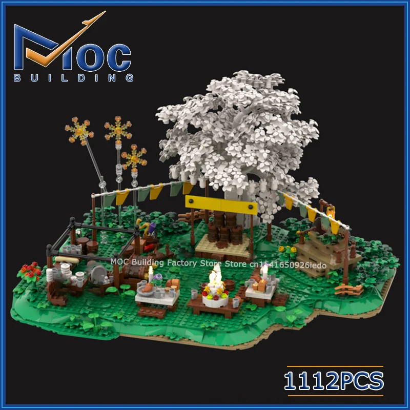 MOC Classic Movie Scene Party Base Expansion Model Building Blocks Creative Toys DIY Assemble Bricks Collection Display Gifts