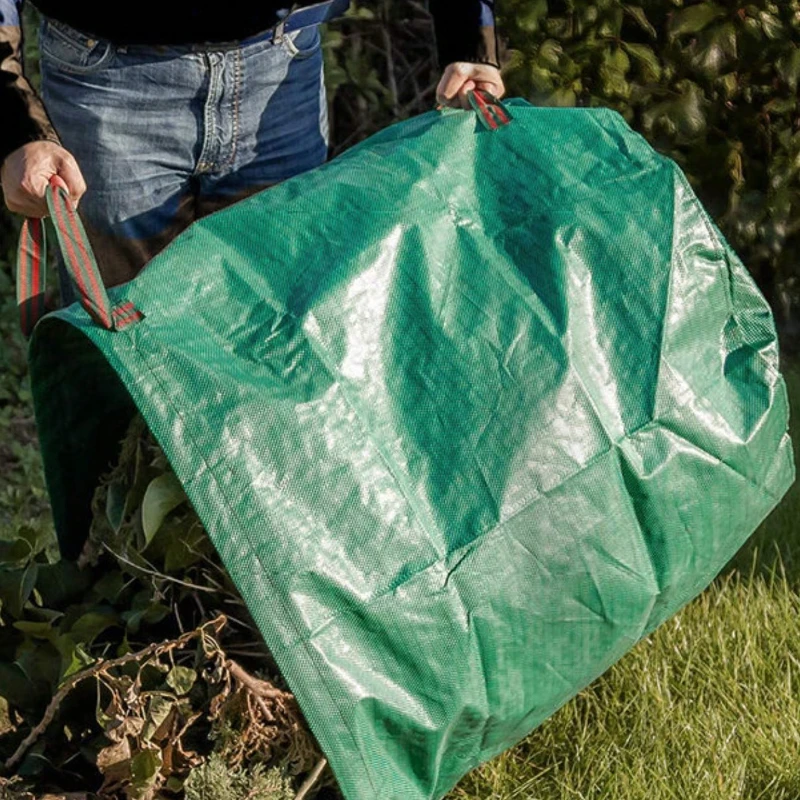 Bolsa de jardín reutilizable de alta resistencia con tapa, bolsa de basura de hojas para piscina, césped, 80 galones, 300L, 1 unidad