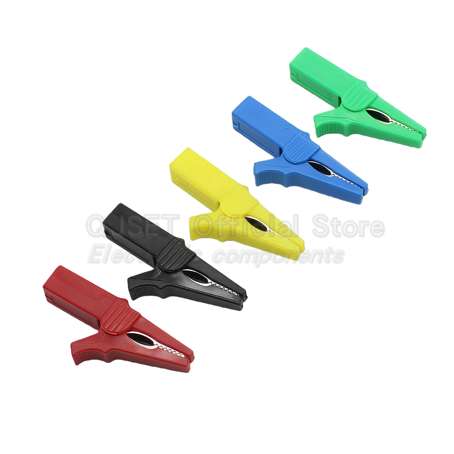 1pcs/1set 32A 55mm Pure Copper Fully Enclosed Insulated Alligator Clip Socket 4mm Test Clip High-Voltage Connection Cable Clamp