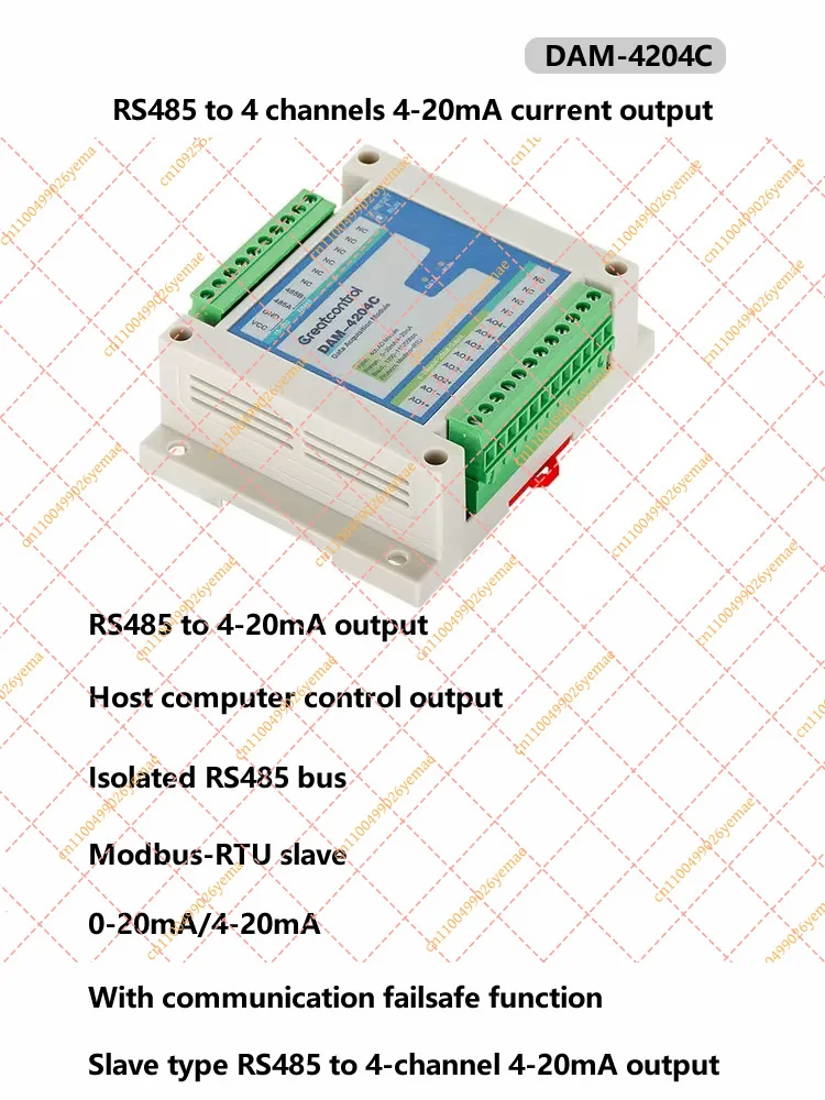 RS485 to 4-Channel 4-20mA Current Output Module - Modbus RTU to Analog Converter for Industrial Automation (AO Hub)