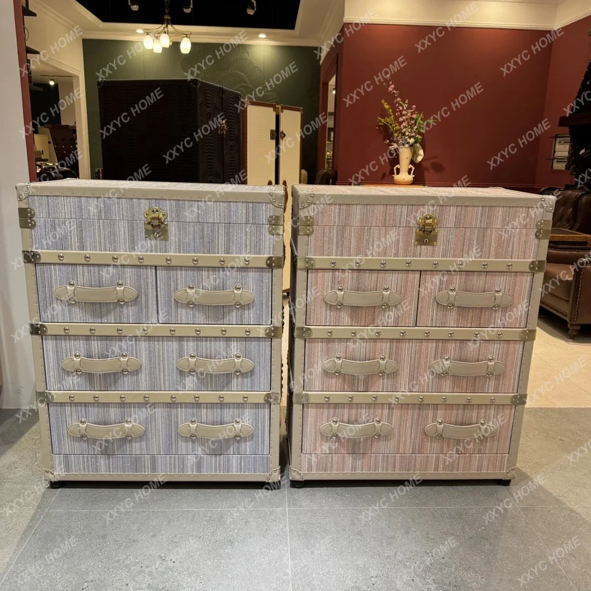 

A Modern Light Luxury Fashion Trend Storage Cabinet Display Cabinet Pure Manual Customization