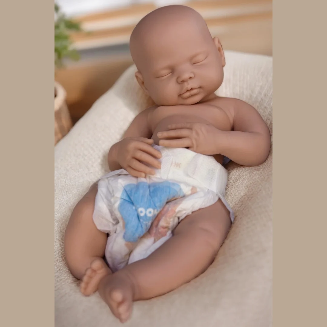 18 بوصة/45 سنتيمتر قابل للغسل غير مصبوغ عيون مغلقة الصلبة سيليكون بيبي تولد من جديد فتاة دمية لمسة ناعمة اليدوية نابض بالحياة دمى الأطفال حديثي الولادة