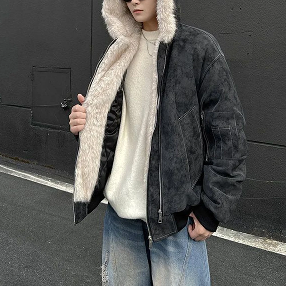 

Mens Autumn Cotton Padded Jacket Fleece Warm Hooded Jacket Stylish Casual Outdoor Versatile Long Sleeved Top Men'S Clothing 2025