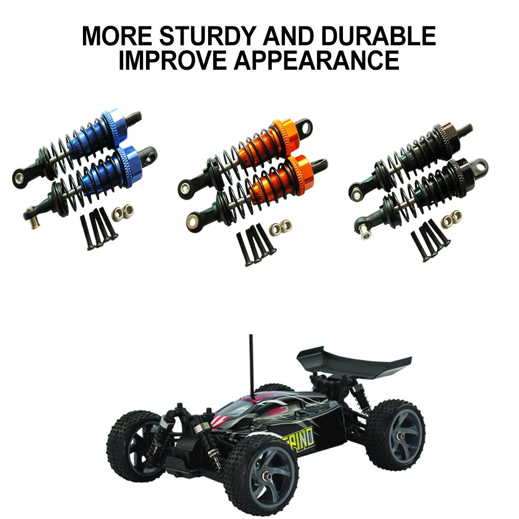 RCGOFOLLOW 1/18 Aluminum Alloy Front Rear Shock Absorber For HIMOTO E18XB E18XBL E18DB E18DBL E18MT E18OR E18ORL Black