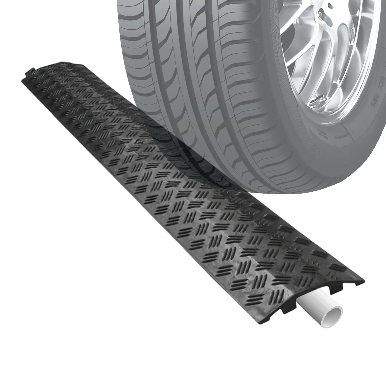 Drive Over Cable Protector Walkway Power Lines Protector Waterproof Sidewalk Speed Bump Cable Ramp for Road Driveway Asphalt
