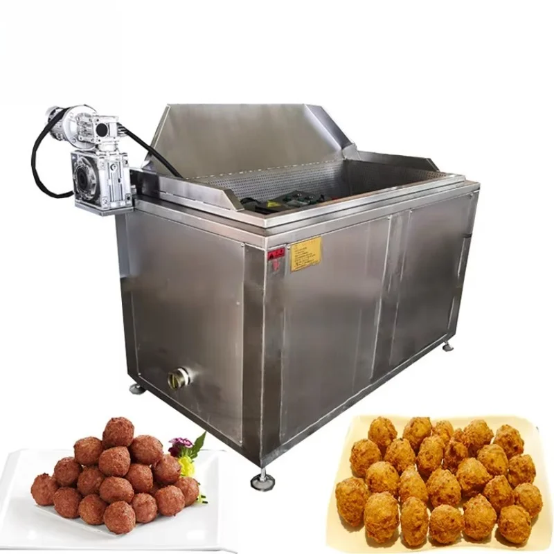 Customized Commercial Automatic Deep Fryer Machine For Tater Tots Onion Rings Pork Rinds Snack Food Processing Catering