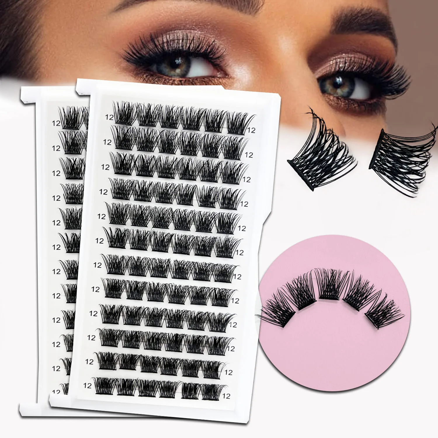 72 Clusters Segmented False Extension Eyelash Natural Individual Lash Makeup Tools Soft and Natural Mink False Lash Extensions