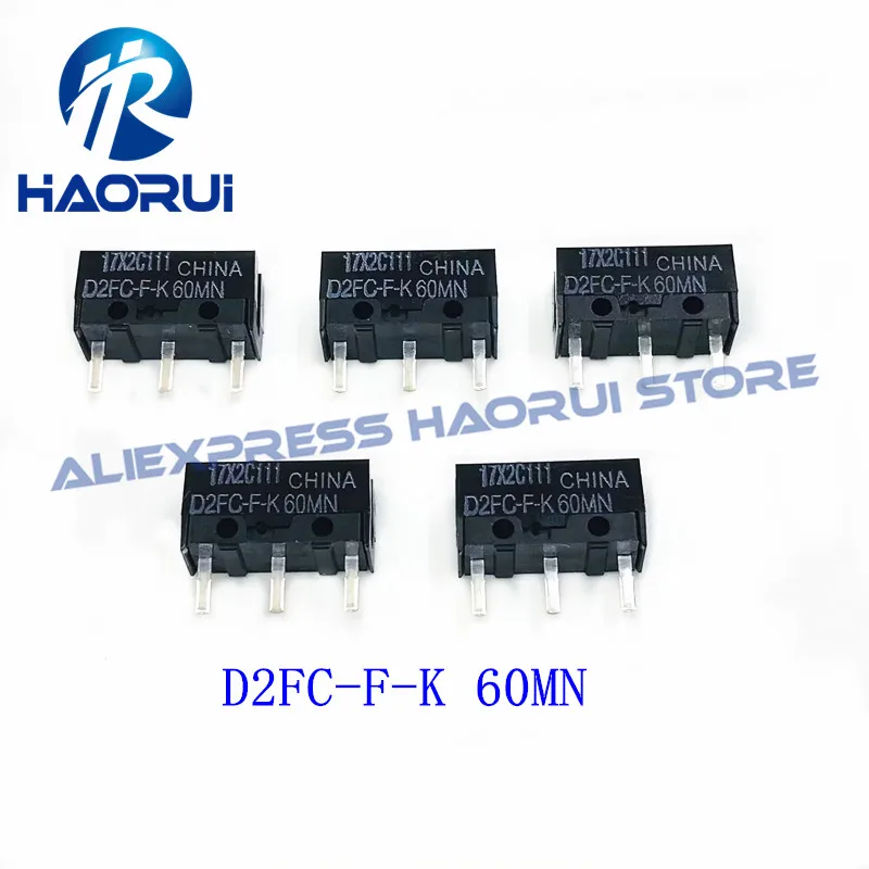 5Pcs Mouse Micro Switch D2FC-F-7N 10M 20M OF D2FC-F-K(50M) -RZ D2FC-F-K 60MN D2F D2F-01 D2F-01F D2F-L D2F-01L D2F-FL D2F-F-3-7