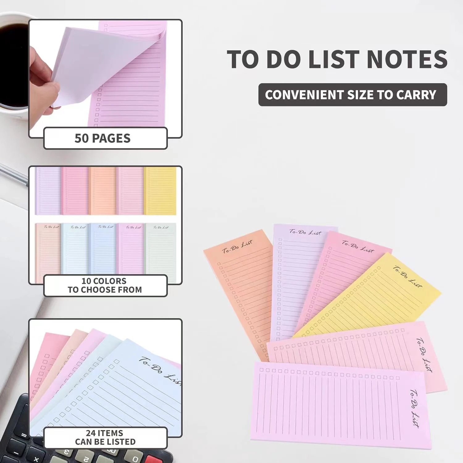 50 Sheets to Do List Notes Daily Checklist Notepads  Each Undated Memo Pad Weekly Plan Notepad Organizer Planners