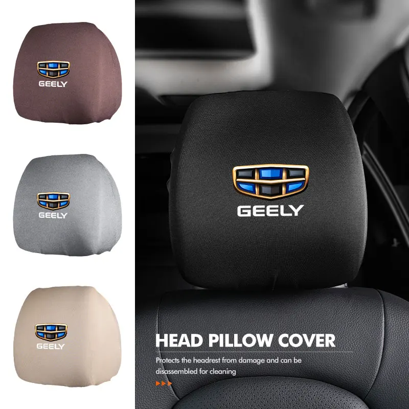 Car Seat Headrest Elastic Protective Pillow Protective Cover For Geely LC EC8 Atlas CK2 CK3 GT GC9 Geometry C Tugella GX3 CK