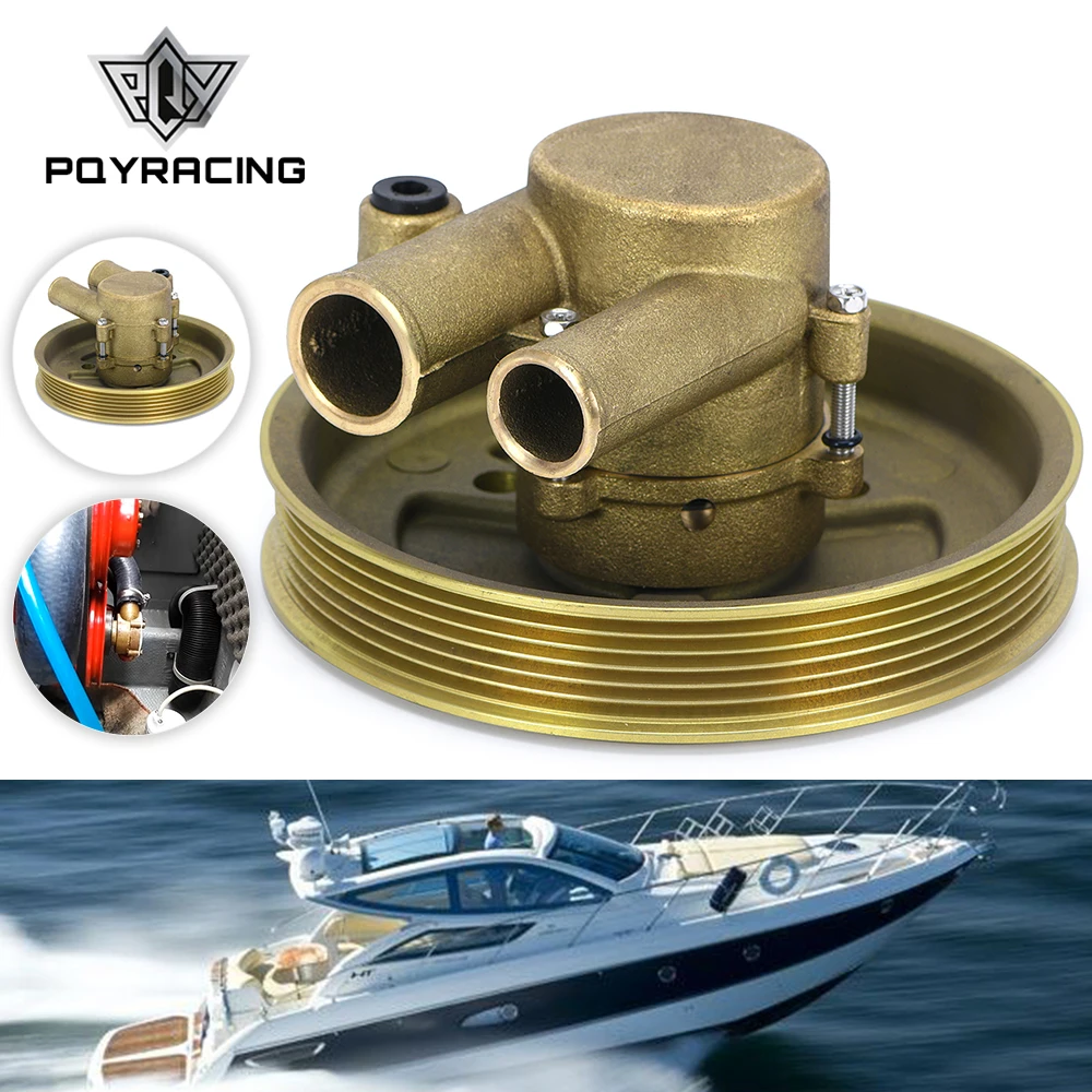 Raw Sea Impeller Water Pump with Serpentine Pulley 21212799 Replace 3812519 for Volvo Penta V6 V8 4.3 5.0 5.7