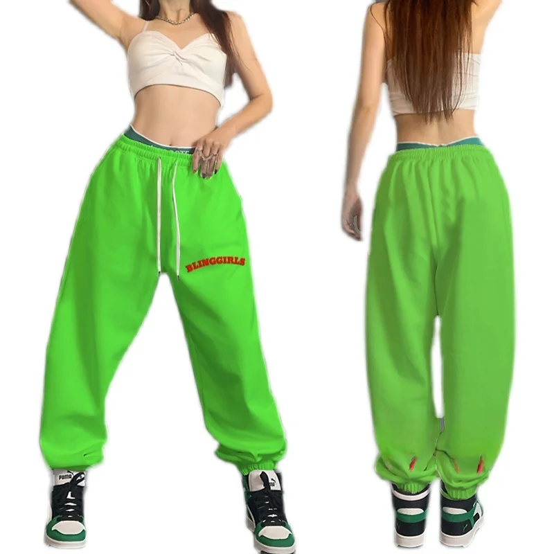 Loose Casual Jazz Dance Women's Sweatpants High Waist Street Sle Printed Trousers Harlan Pants Cotton Fabric Long Trousers