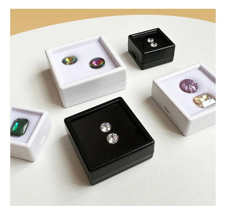 Lot of 70 Transparent Gem Display Box Top Glass Pendant Bead Charms Storage Jar Collection for Gemstone Diamond Holder Container