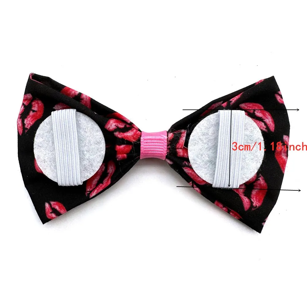 30/50pcs Valentine\'s Day Dog Bow Ties Charms Puppy Accessories Slidable Dog Collar Pink Bows Pet Supplies Small Dog Bows