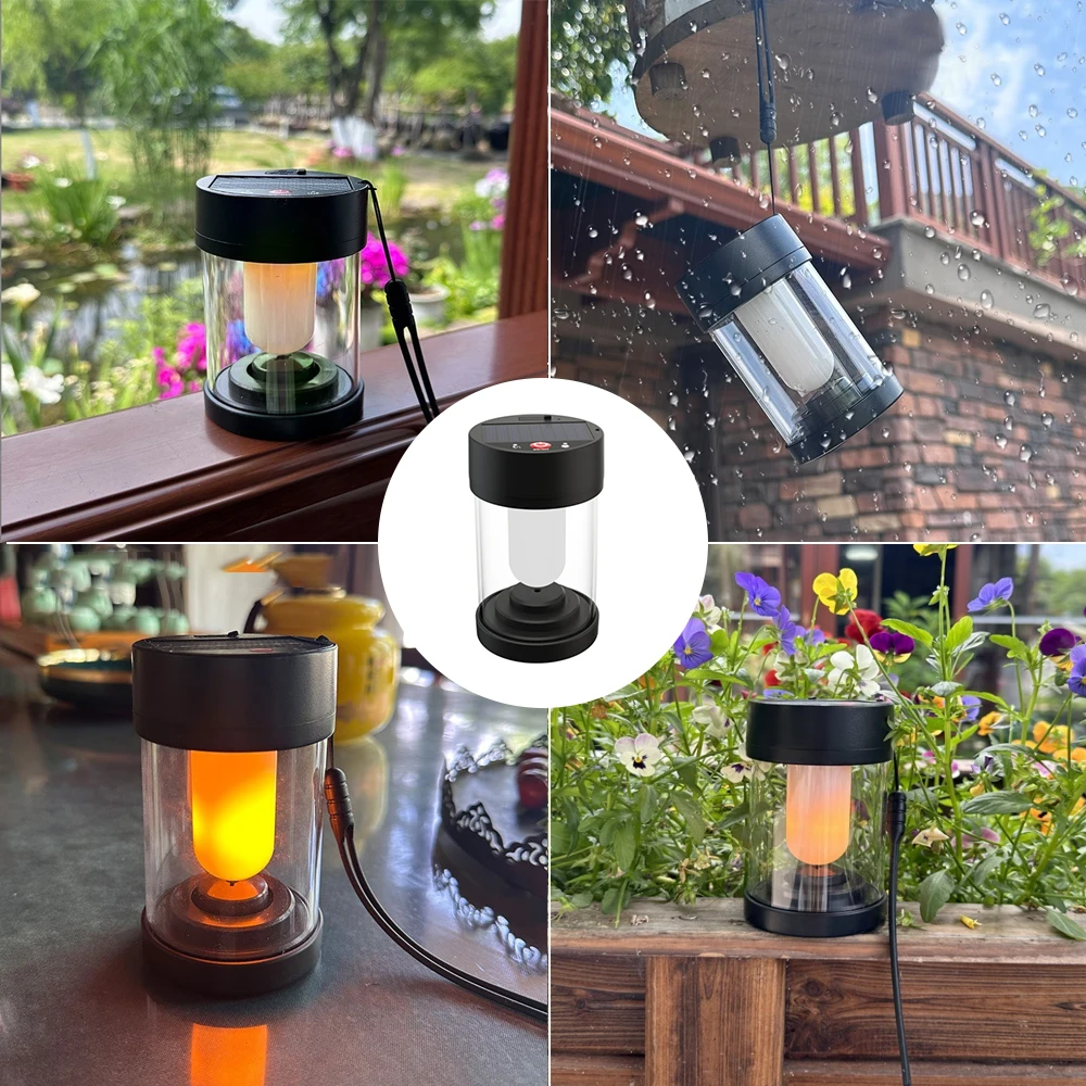 1-2PC Solar Lanterns Outdoor 5 Modes Rechargeable LED Solar Night Light Ornament Outdoor Weddings Celebrations Picnics Camping