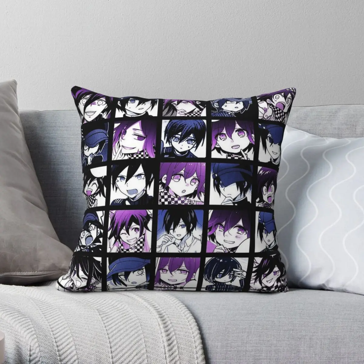 Danganronpa Shuichi Kokichi Square Pillowcase Polyester Linen Velvet Printed Zip Decor Pillow Case Home Cushion Cover