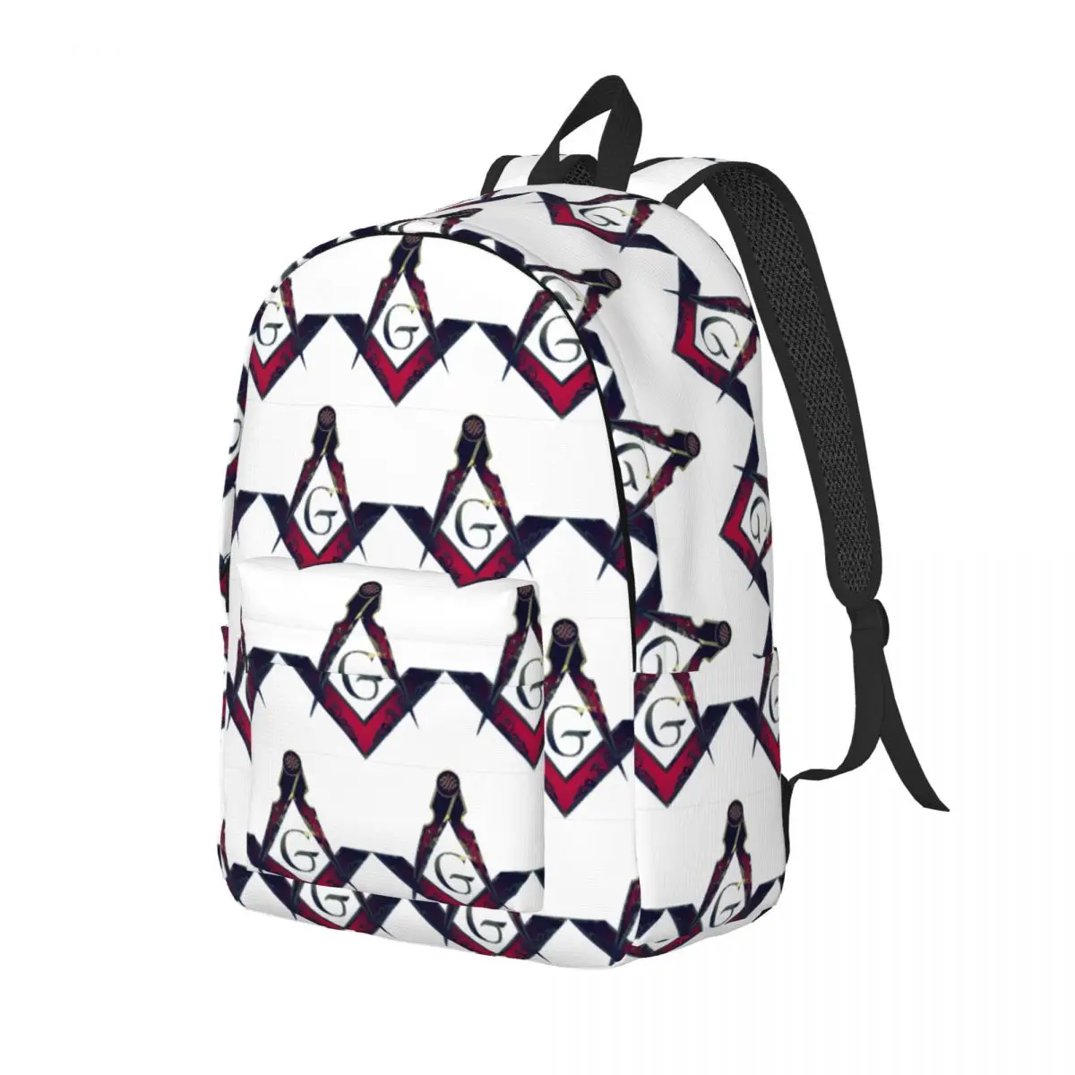 Freemason Compass Masonic Student Backpack School Bag Hiking Travel Daypack for Boys Girls Fashion Bookbag Shoulder Bags
