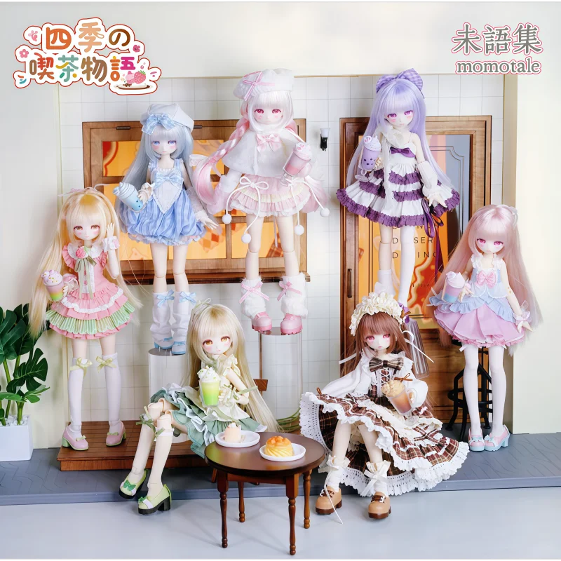 

MOMOTALE Collection Four Seasons Tea Story Series BJD Blind Box Hair Plush Action Figure Dress Up Doll Ornament Collectible Toy