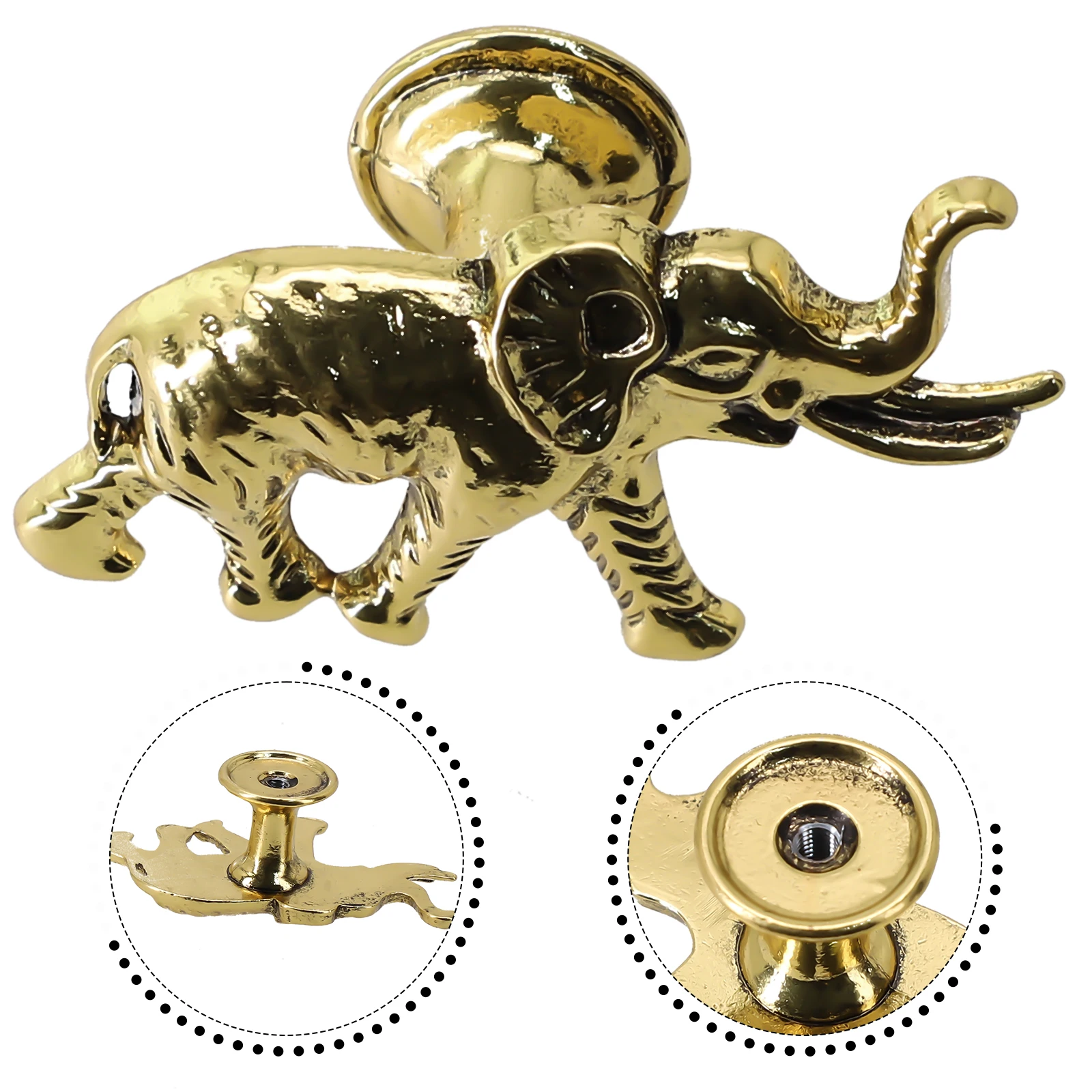 รูปช้าง Handle Vintage ตู้เสื้อผ้า Knob 1 ชิ้น 1x ตกแต่งลิ้นชักดึงจับตู้คุณภาพสูงที่มีประโยชน์