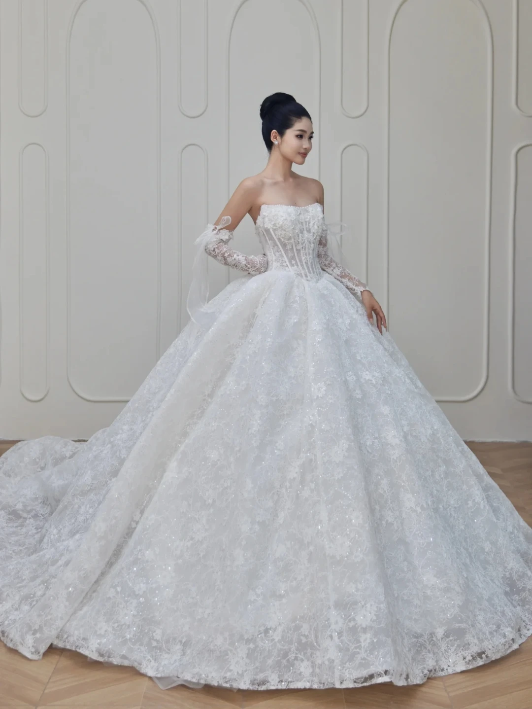 Kisswhite Green Collection Customized Princess One Show 3 Styles  Beads Shiny Puffy Wedding Bridal Dresses