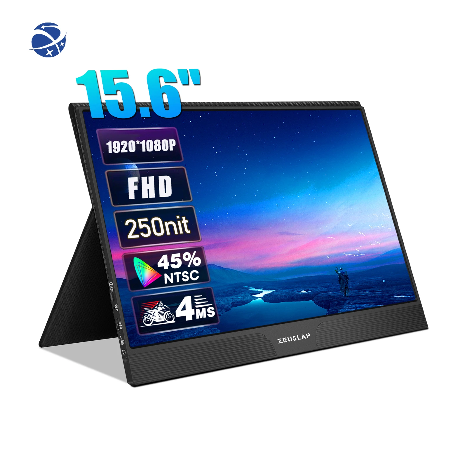 Portable 15.6-Inch FHD IPS Panel LCD Monitor 1080P USB Type-C Thunderbolt Port PS4 Gaming Laptop Notebook Switch Connection 16:9