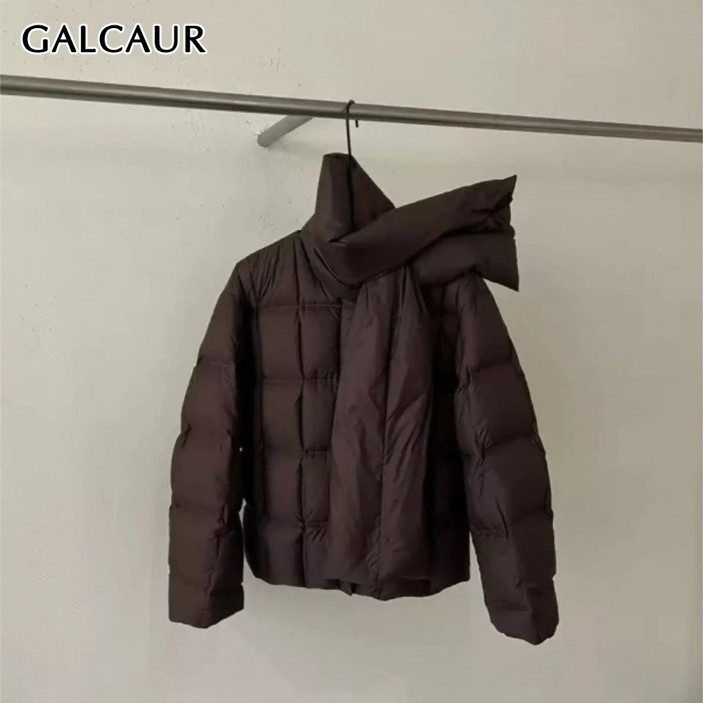 

GALCAUR однотонный шарф, шикарная куртка, женская водолазка с длинным рукавом, свободная винтажная уличная одежда, женские куртки, зимняя мода