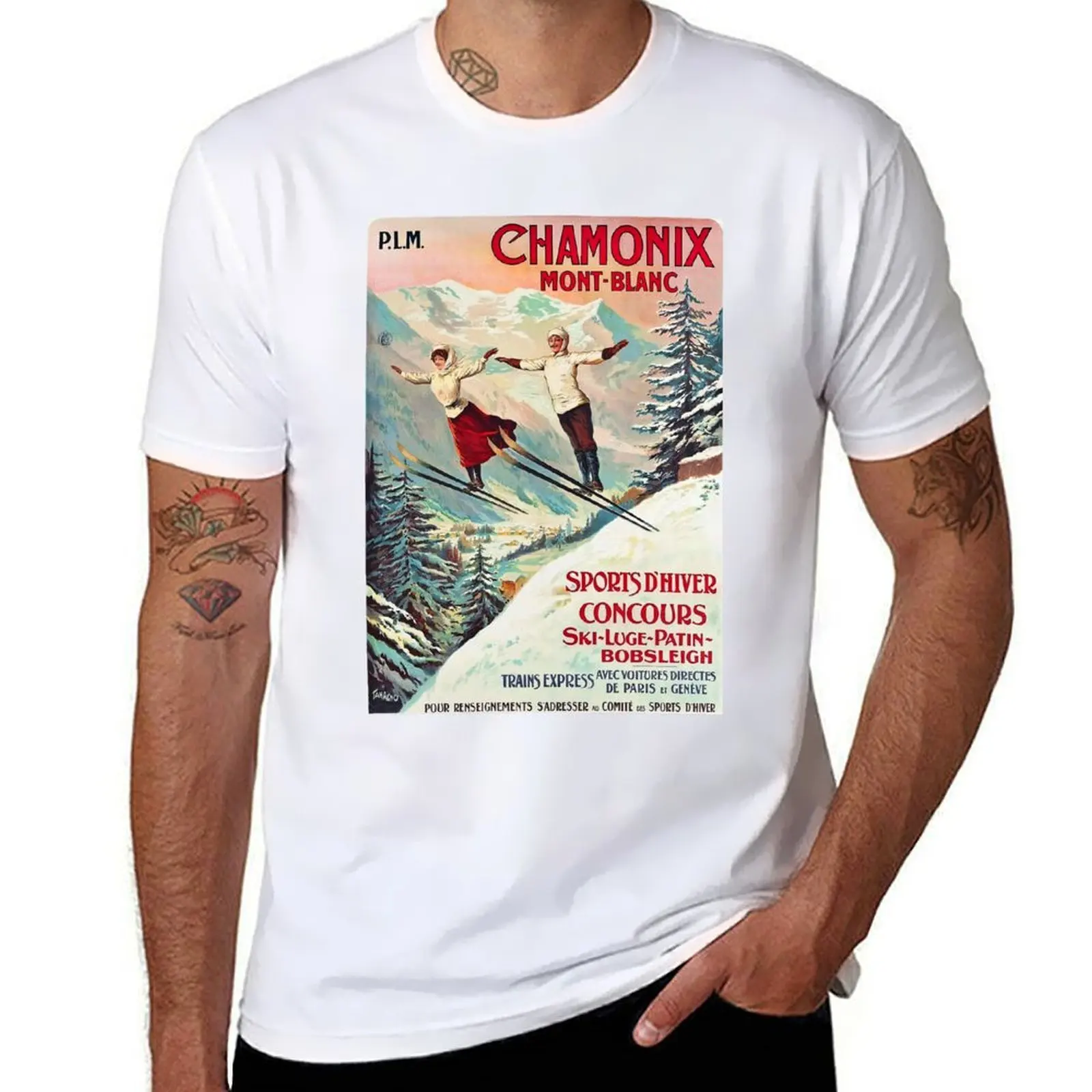 

Chamonix, Mont Blanc - Vintage T-Shirt anime tshirt t shirt man cotton T-Shirt