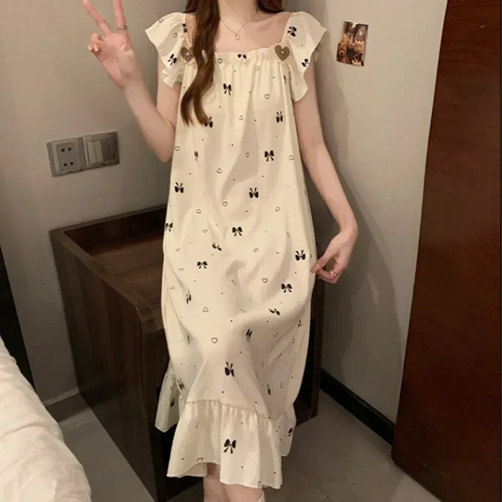 

Повседневная домашняя одежда для женщин в горошек, милая домашняя одежда L, женские ночные рубашки без рукавов, подходят для всех сезонов