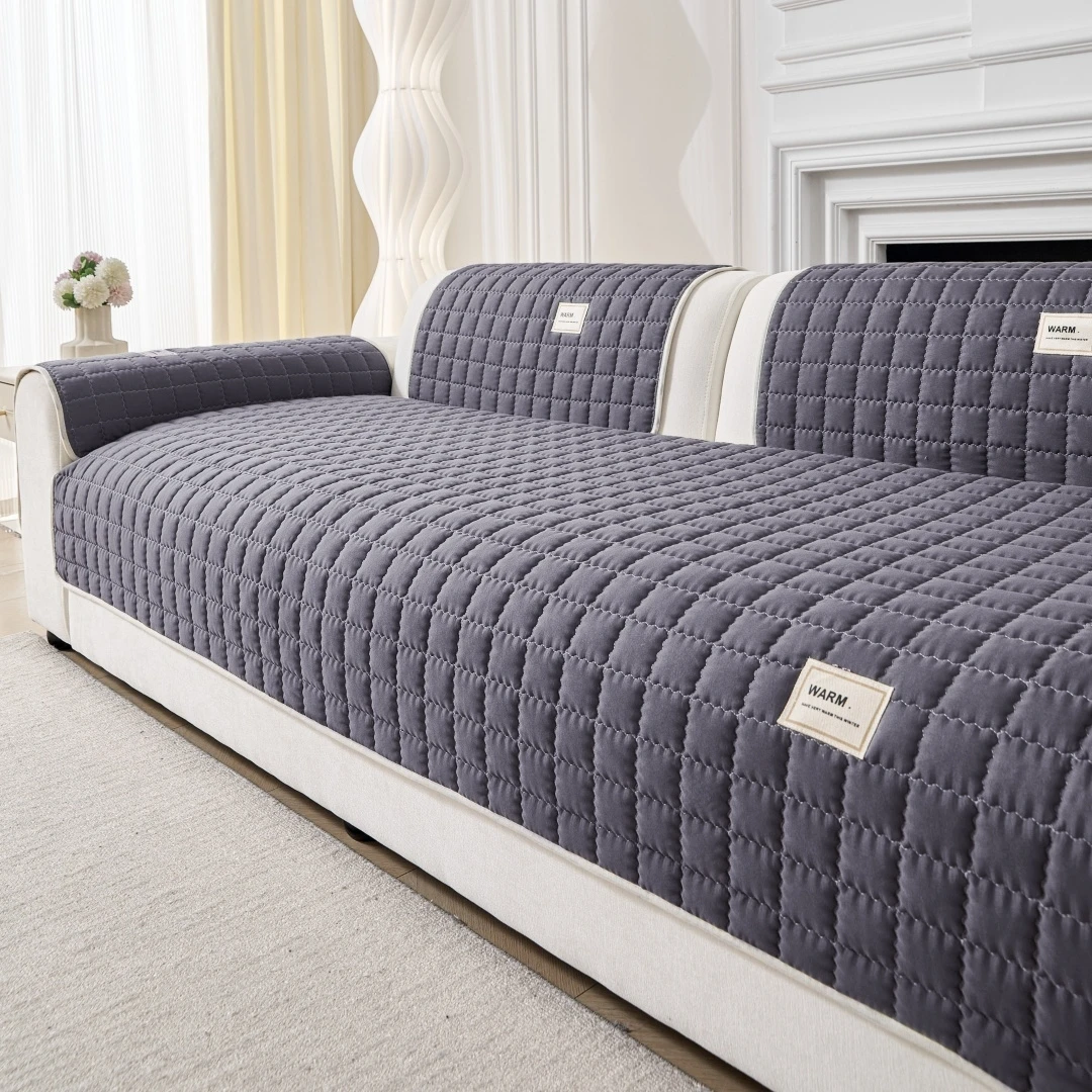 Einfacher, gesteppter, rutschfester Sofabezug, Möbelschutz für Schlafzimmer, Büro, Wohnzimmer, Heimdekoration – Detail 13