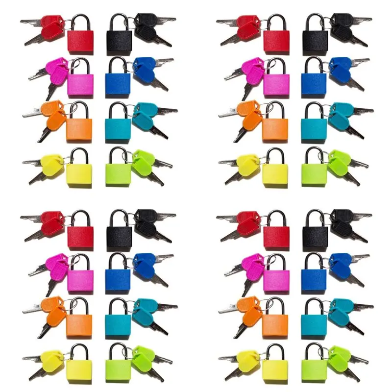 【FAST-SALE】32 Pack Locks Small Padlock With Key Luggage Gym Locker Lock Mini Colorful Padlock For Outdoor School Home A