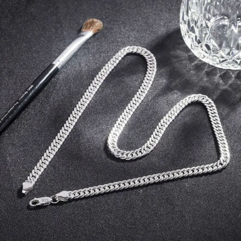 925 Sterling Silver Solid Chain Necklace for Men and Women
