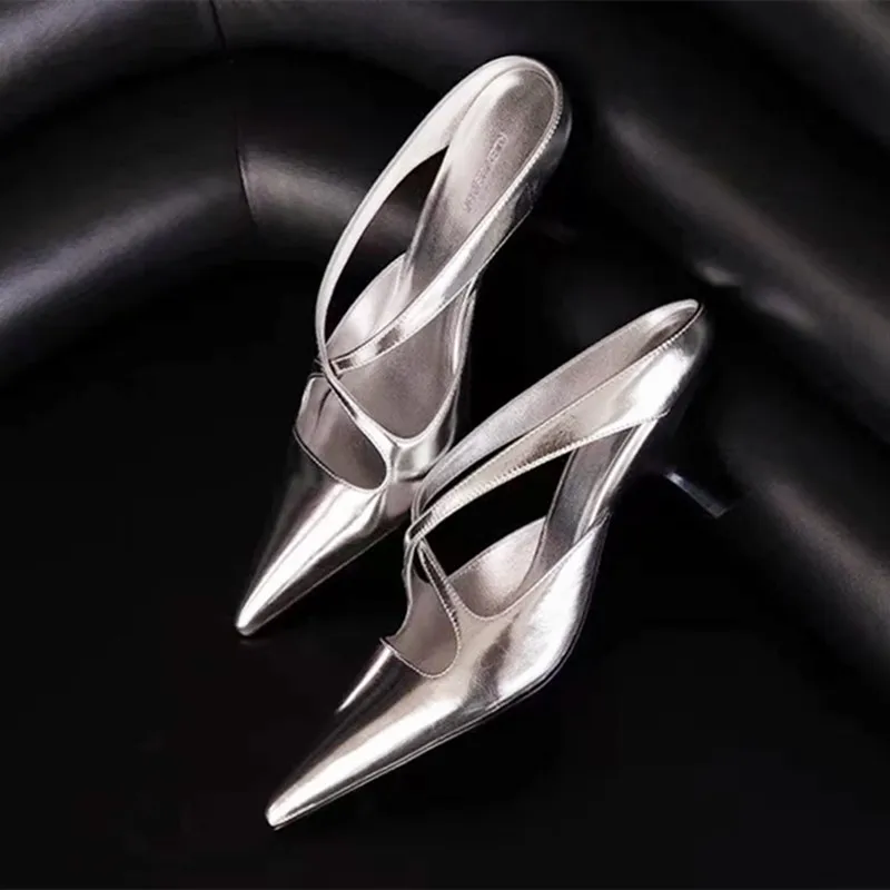 

Элегантные кожаные сандалии Muels, женские пикантные сандалии с острым носком и перекрестным ремешком, роскошные вечерние сандалии на каблуке Sandalias De Mujer