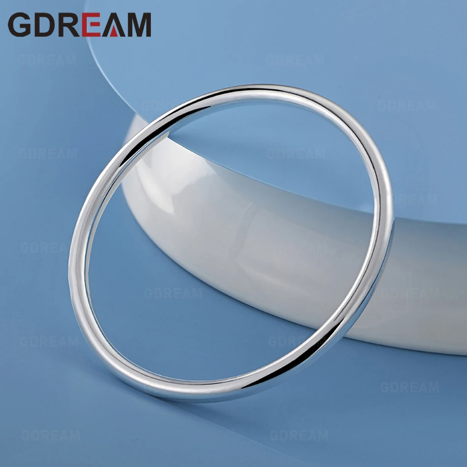 

GDREAM 925 Sterling Silver 4mm Smooth Round Bracelet Women'S Exquisite Cute Wedding Party Jewelry