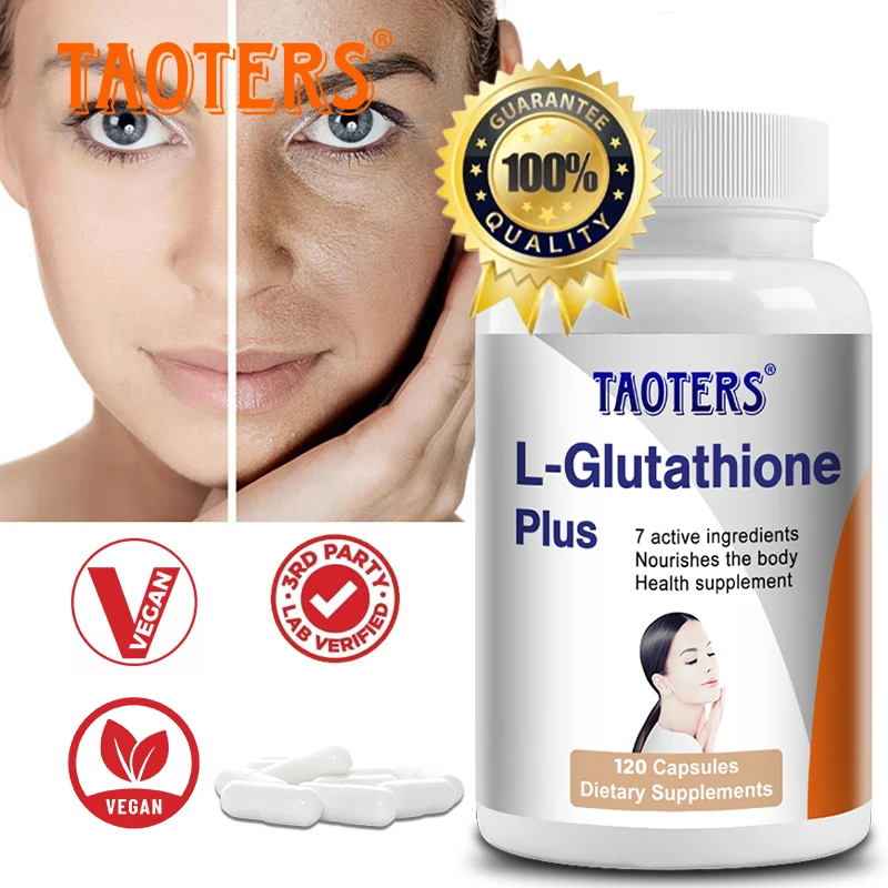 

L-Glutathione Capsules with Vitamin C, Support Body Antioxidant Defense, Liver Wellness, Natural Skin Radiance & Immune Balance