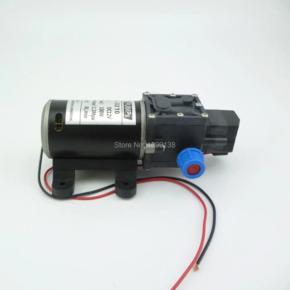 100w 8L/Min small electric diaphragm water pump High Pressure water pump dc 12v self priming pump