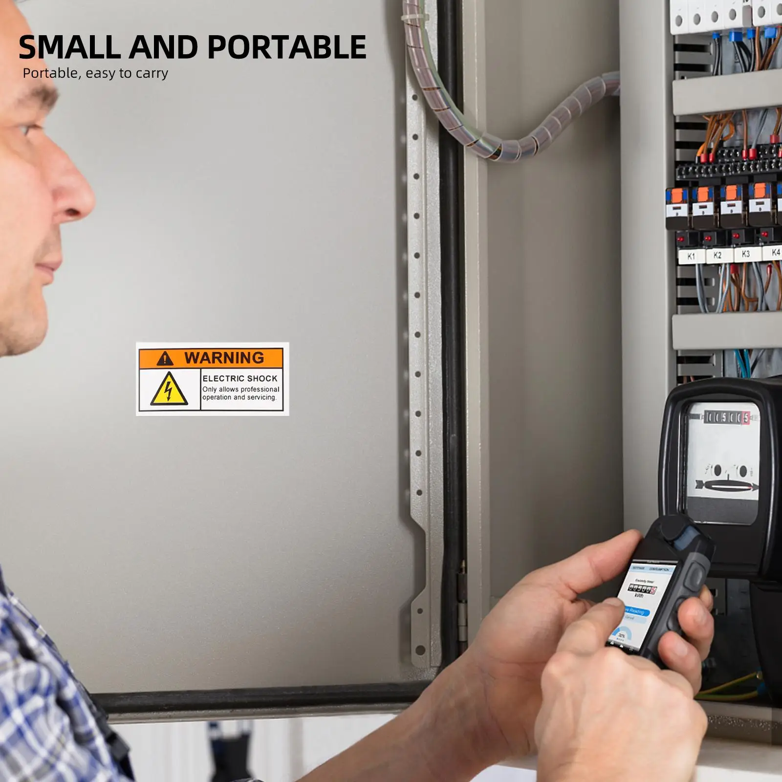 4 Pcs Shock Warning Stickers High Voltage Safety Caution High Voltage Stickers Labels PVC Adhesive Signs Traffic Decals