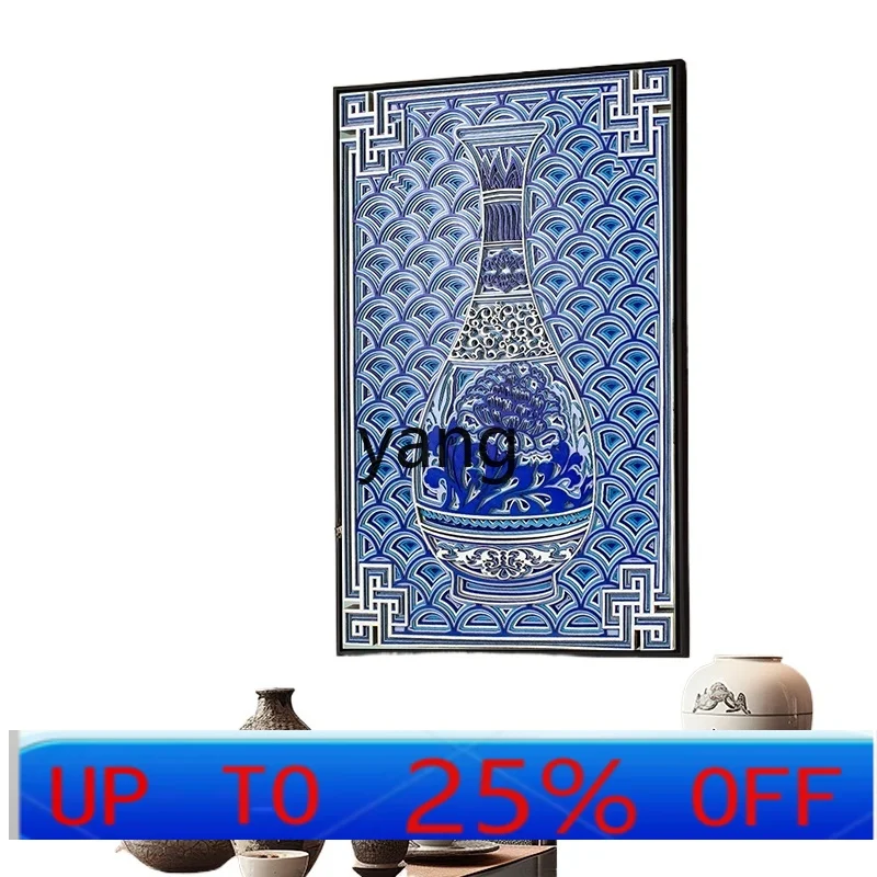 CX  stacked carvings, blue and white porcelain, decorative paintings, hanging paintings, creative wall decorations