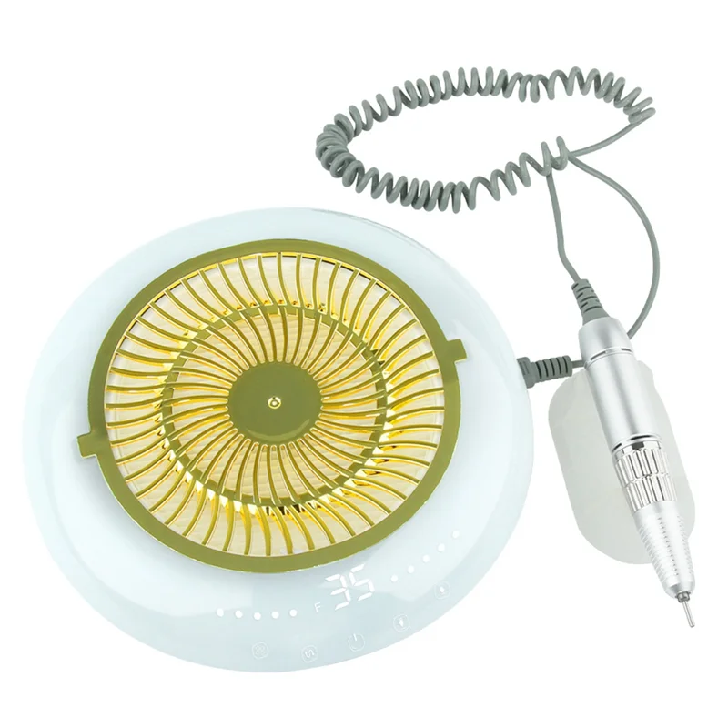 B51CNEW! Ponceuse à ongles professionnelle 35000 tr/min avec aspirateur, filtre réutilisable, puissante, prise US