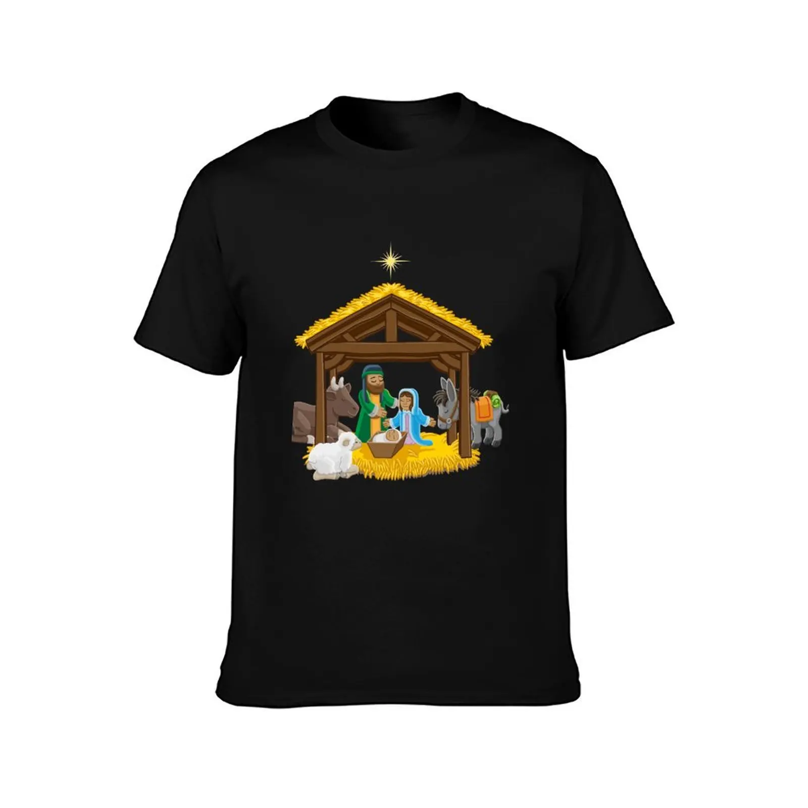 Nativity Scene - Christmas T-Shirt t shirts for man cotton soft T-Shirt