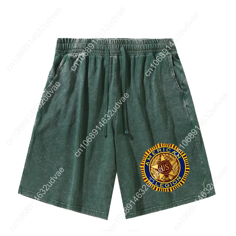 

American Legion Logo Shorts Man Woman Teenager Retro Short Pants Vintage Cotton Elastic Soft Beach Shorts Customized Pant