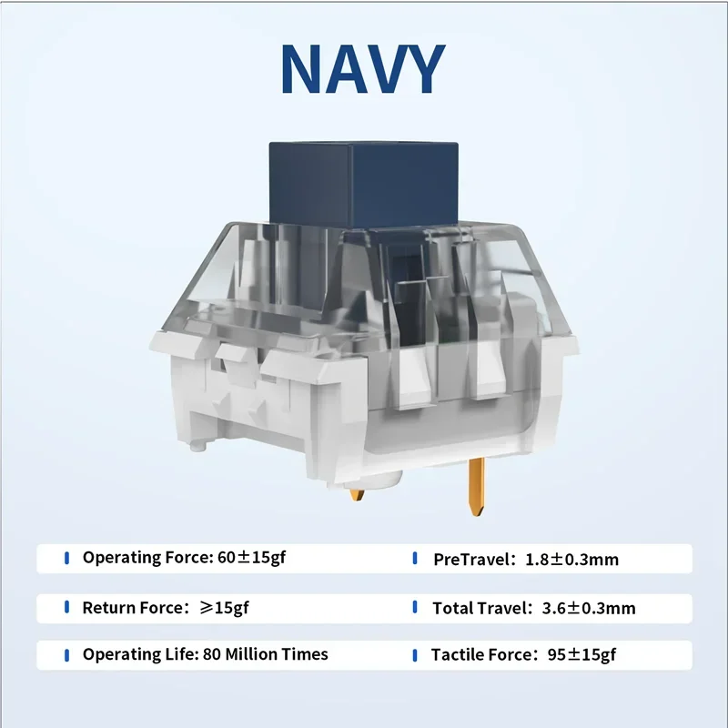 Przełącznik klawiatury Kailh Box Navy Klawiatura mechaniczna Heavy Handfeel Przełączniki klawiatury do gier DIY Clicky