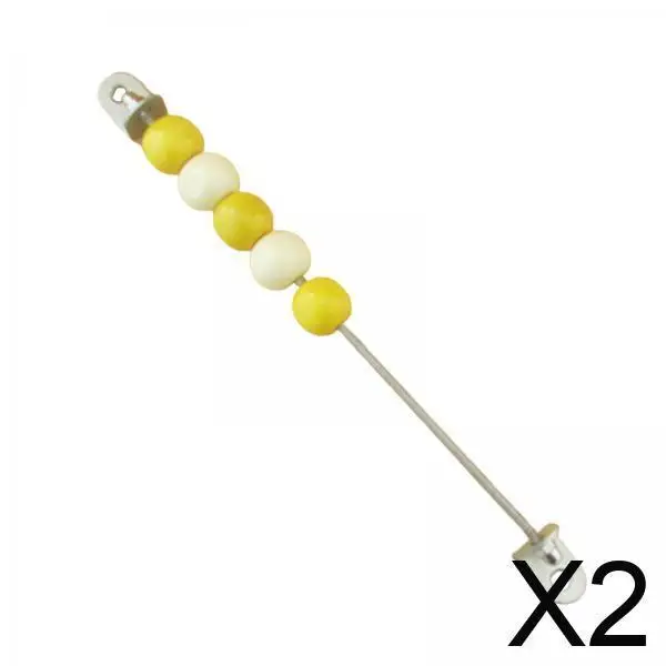 2x Busy Board DIY Aksesori Roda Putar Abacus Manik-manik Penghitung untuk Pendidikan, Kuning