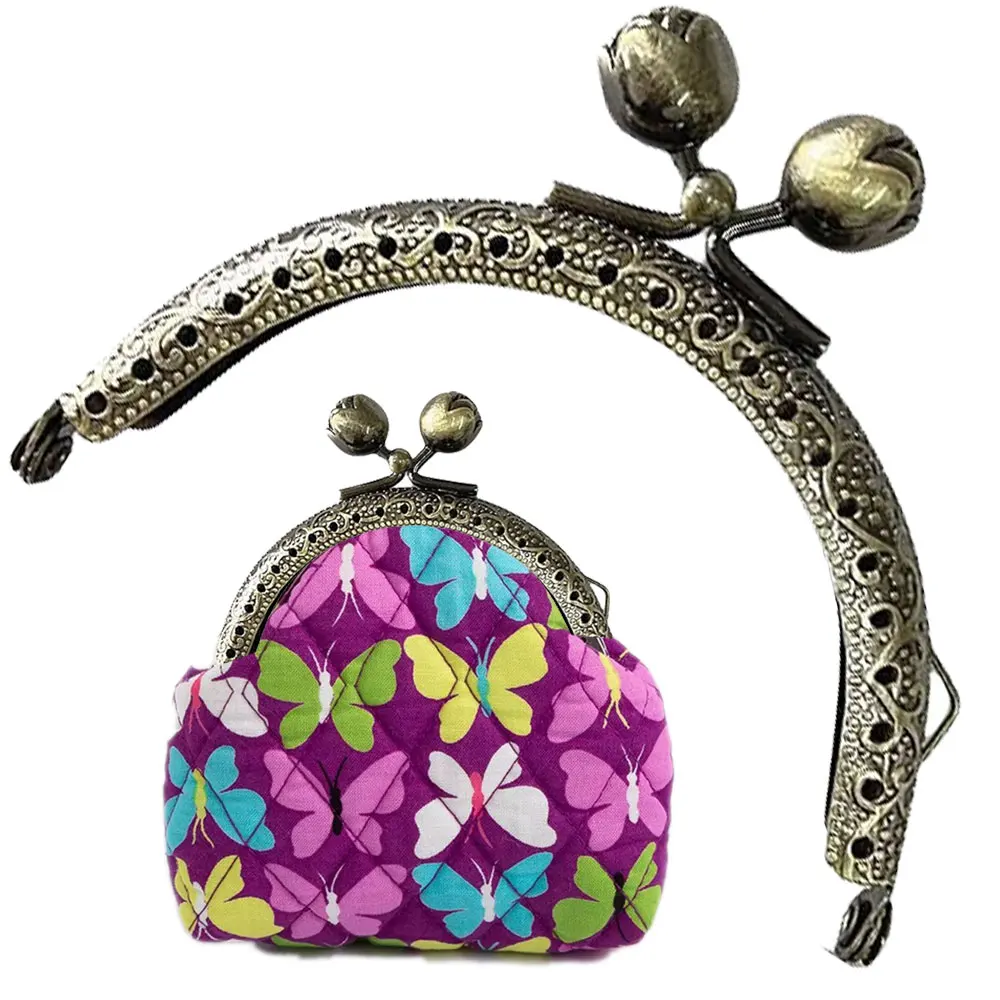 

10PCS 8.5cm Metal Frame Purse Sewing Brackets Rose Buckle Handle Coins Bags Kiss Clasp Handbag Hardware Accessories