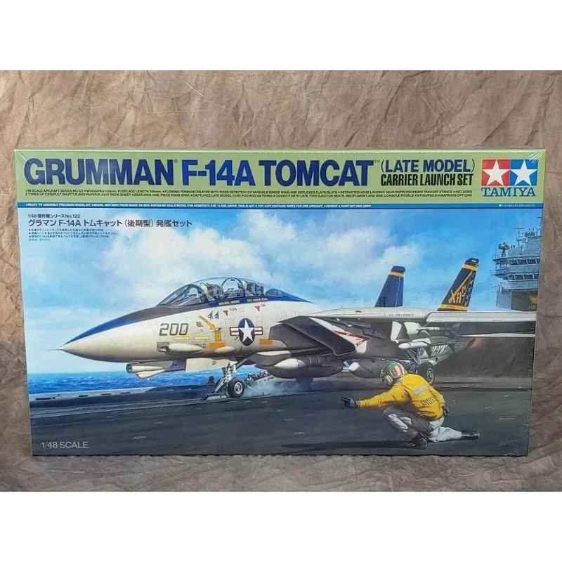 1/48 US F-14A Tomcat Fighter Jet Assembly Model Kit Tamiya 61122 Includes Paper Deck and Soldier Figure