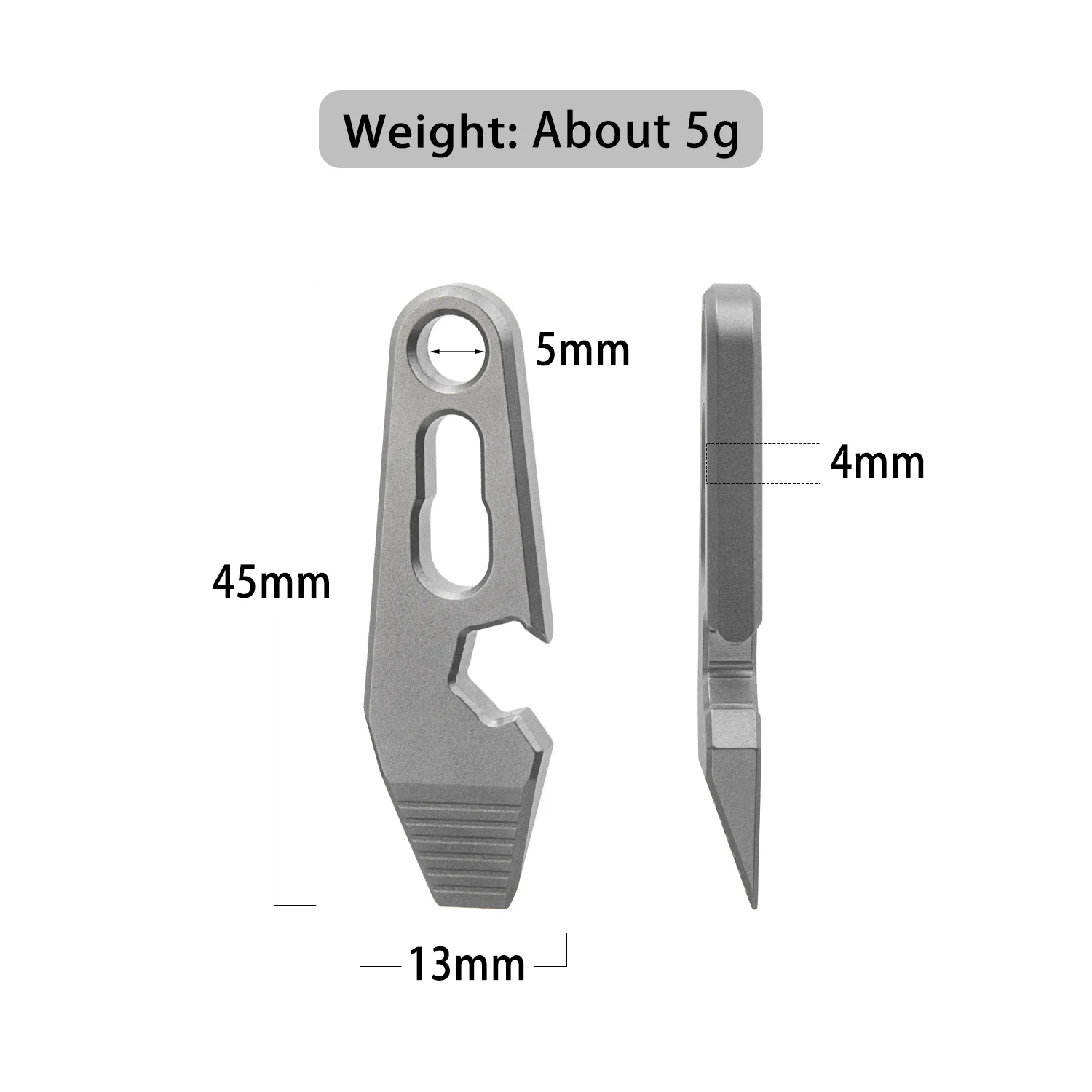 Ouvre-bouteille pied de biche en alliage de titane, porte-clés gris, mini outil multi-outils EDC avec levier, pointe de tournevis, cadeau, nouveau