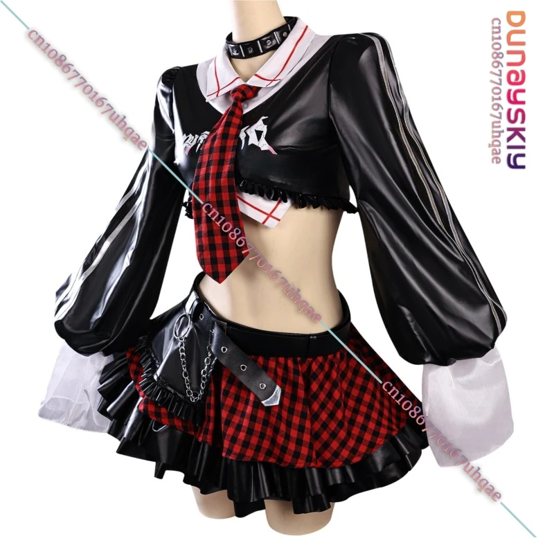 {SAIKOU}Anime Asuka Cosplay Gothic Punk Costume Women Y2K Girl Tutu Skirts Wig Full Set Accessory Halloween Disguise Lolita