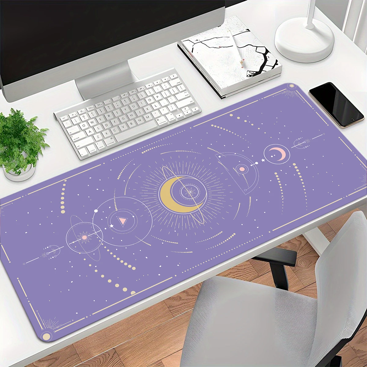 Large Moon Art Anime Mouse Pad XXL 90x40cm Computer Laptop Office Rubber Non-Slip Table Pads Long Desk Mat Gaming Keyboard Mats