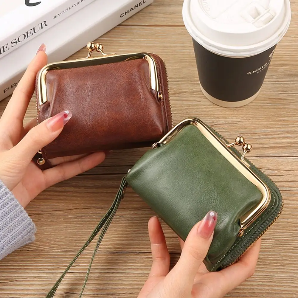 Cute Hasp Short Wallets PU Leather Large Capacity Coin Purses Money Bag Women Girls